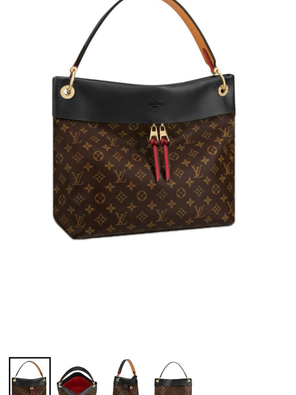 Louis Vuitton Tuileries Medium Monogram Canvas Top-Handle Bag with Black Trim